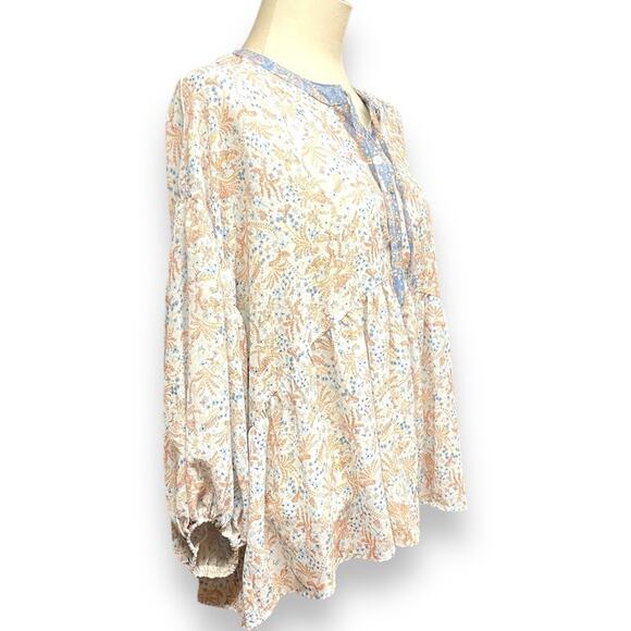 Easel Los Angeles Boho Babydoll Sheer Oversized Peasant Top Small - Picture 8 of 8